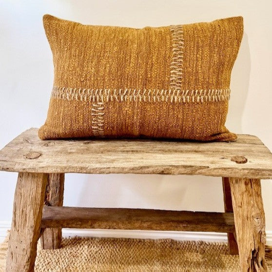 Lumbar Stitch Cotton Cushion
