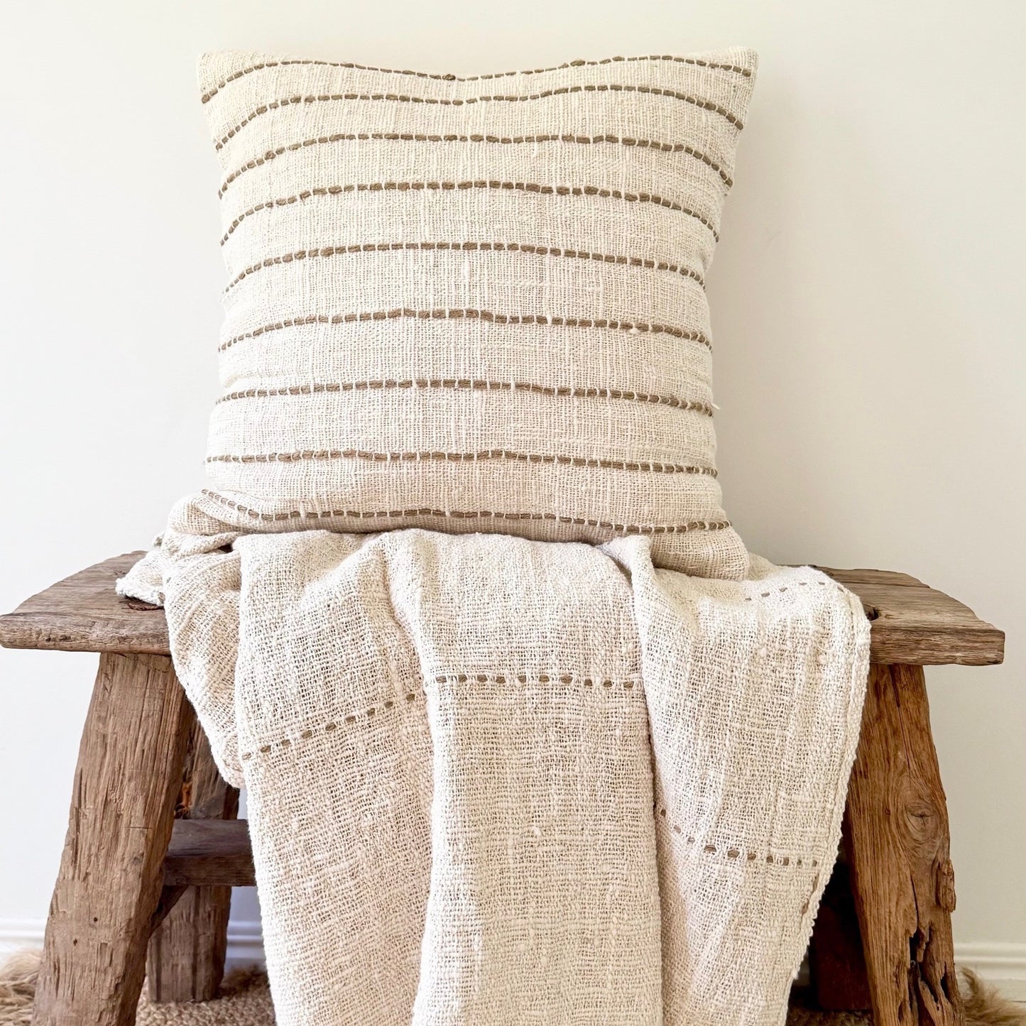 Natural Stitch Cotton Cushion