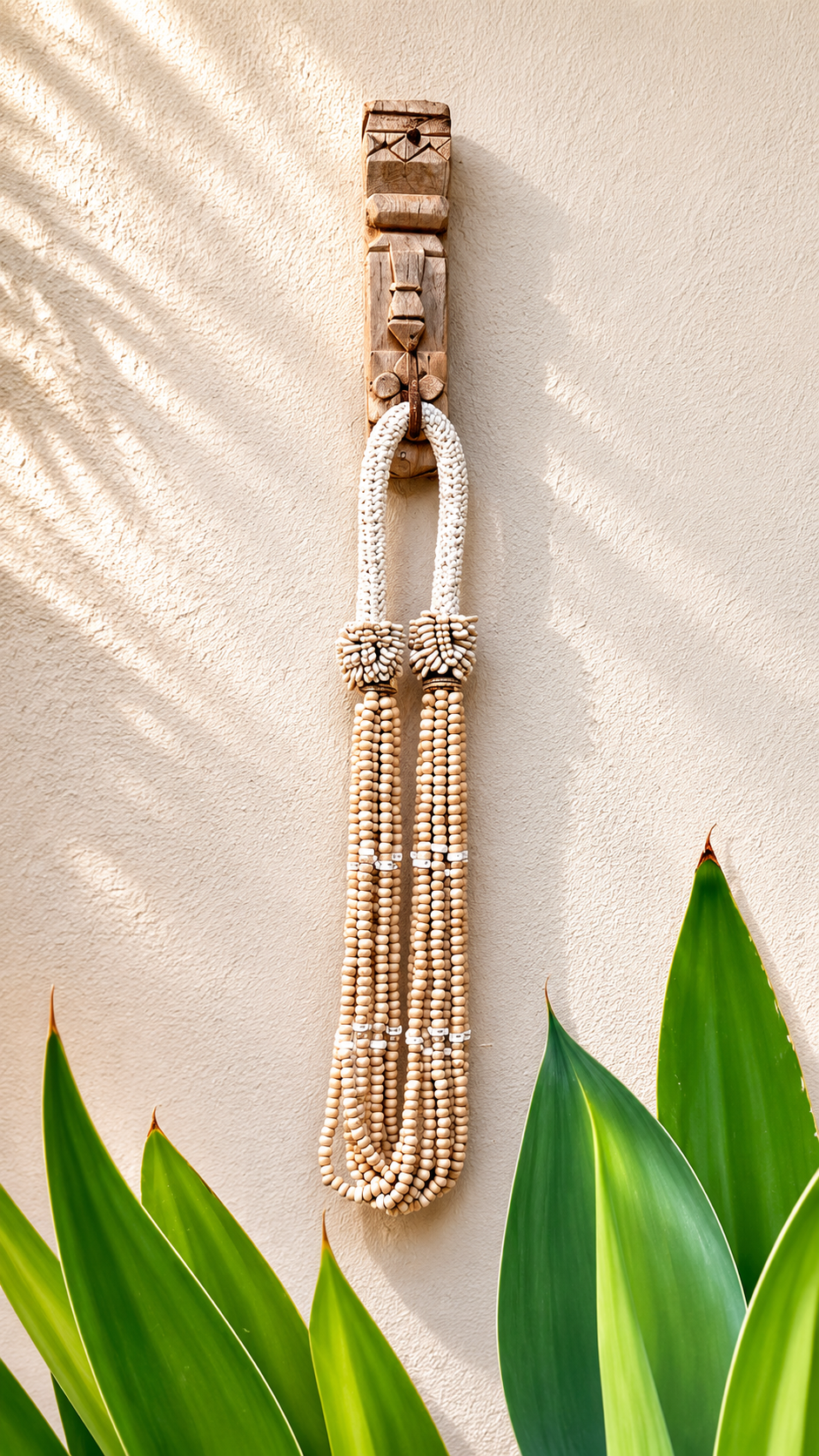 Timber Bead, Shell & Macrame Tassel