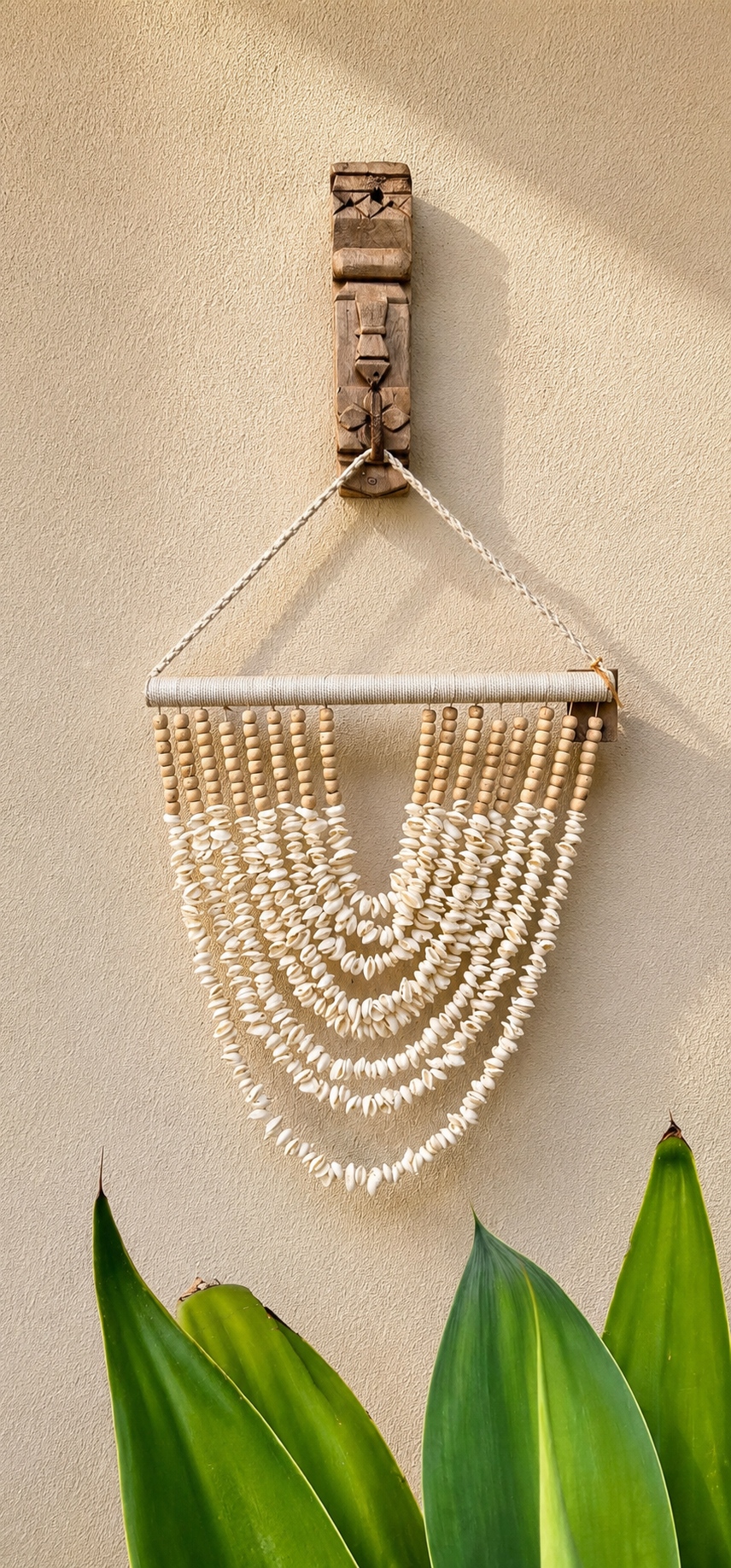 Shell & Timber Bead Wall Hanging
