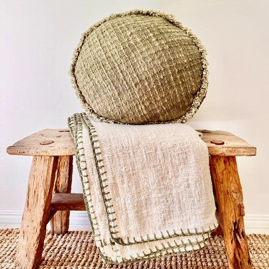 Rich Green Stitch Throw