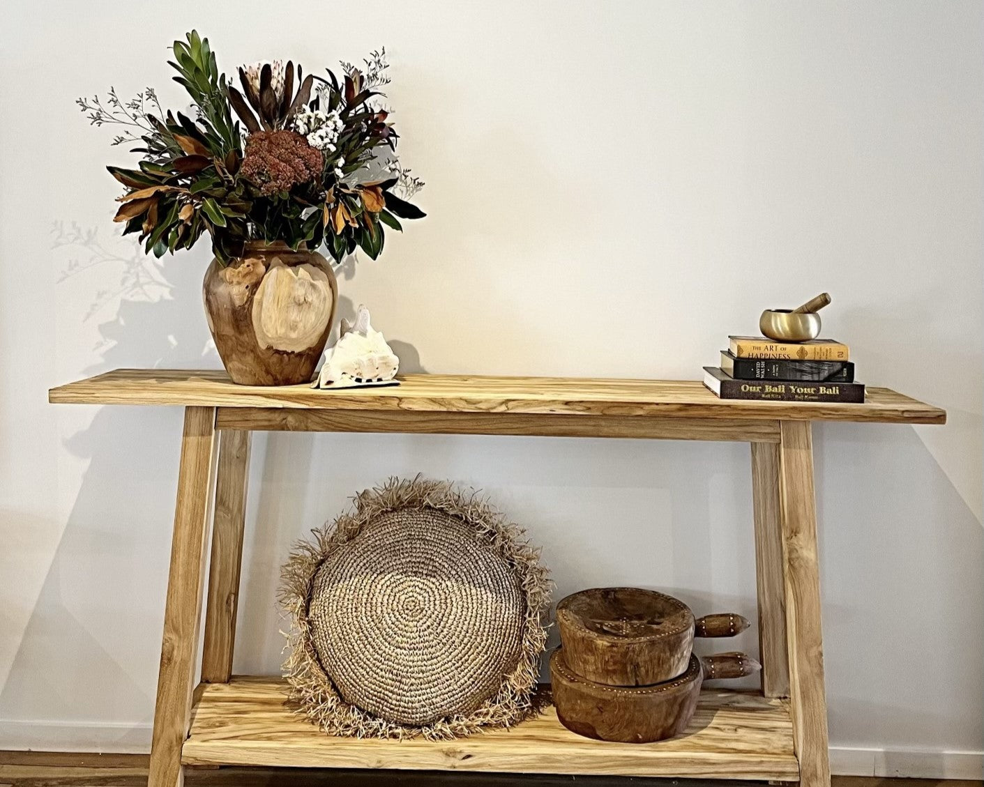 Teak & Shell Inlay Decorative Bowl