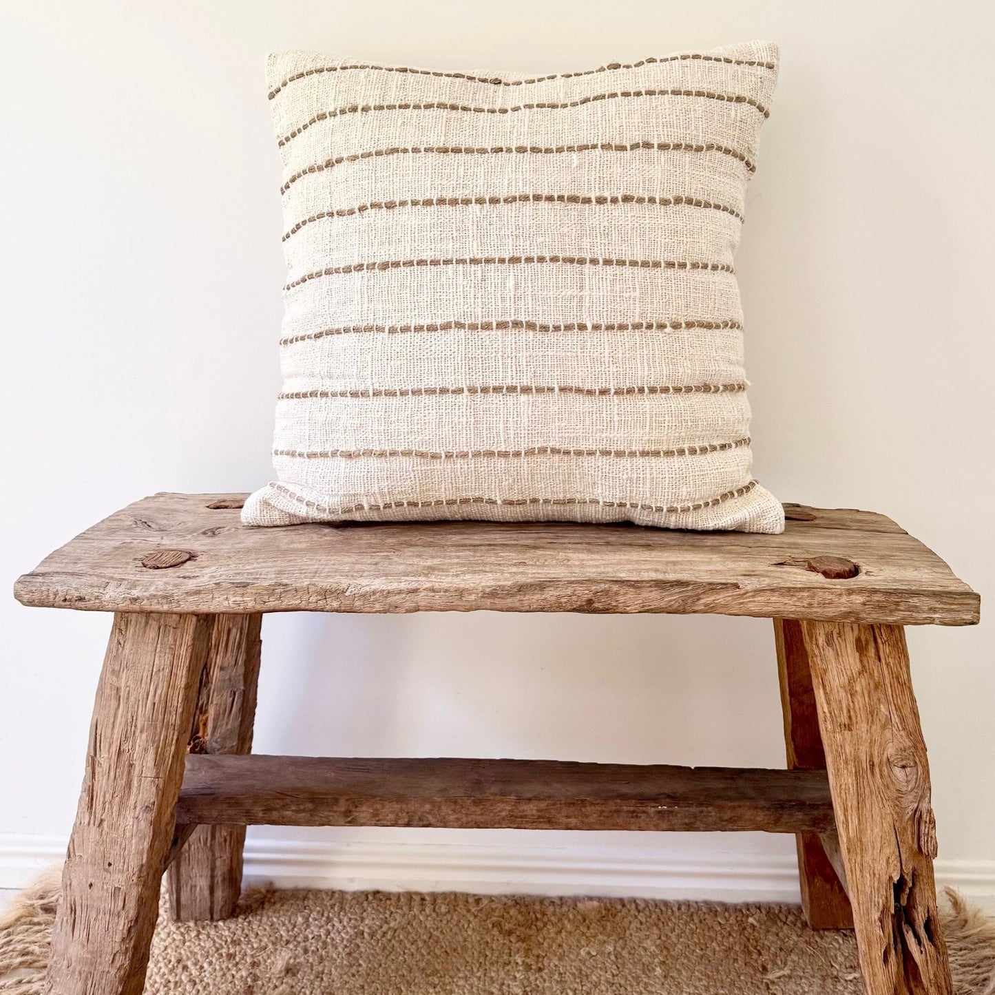 Natural Stitch Cotton Cushion