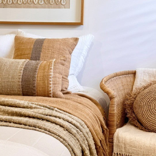 Square Golden Sand Cotton Cushion
