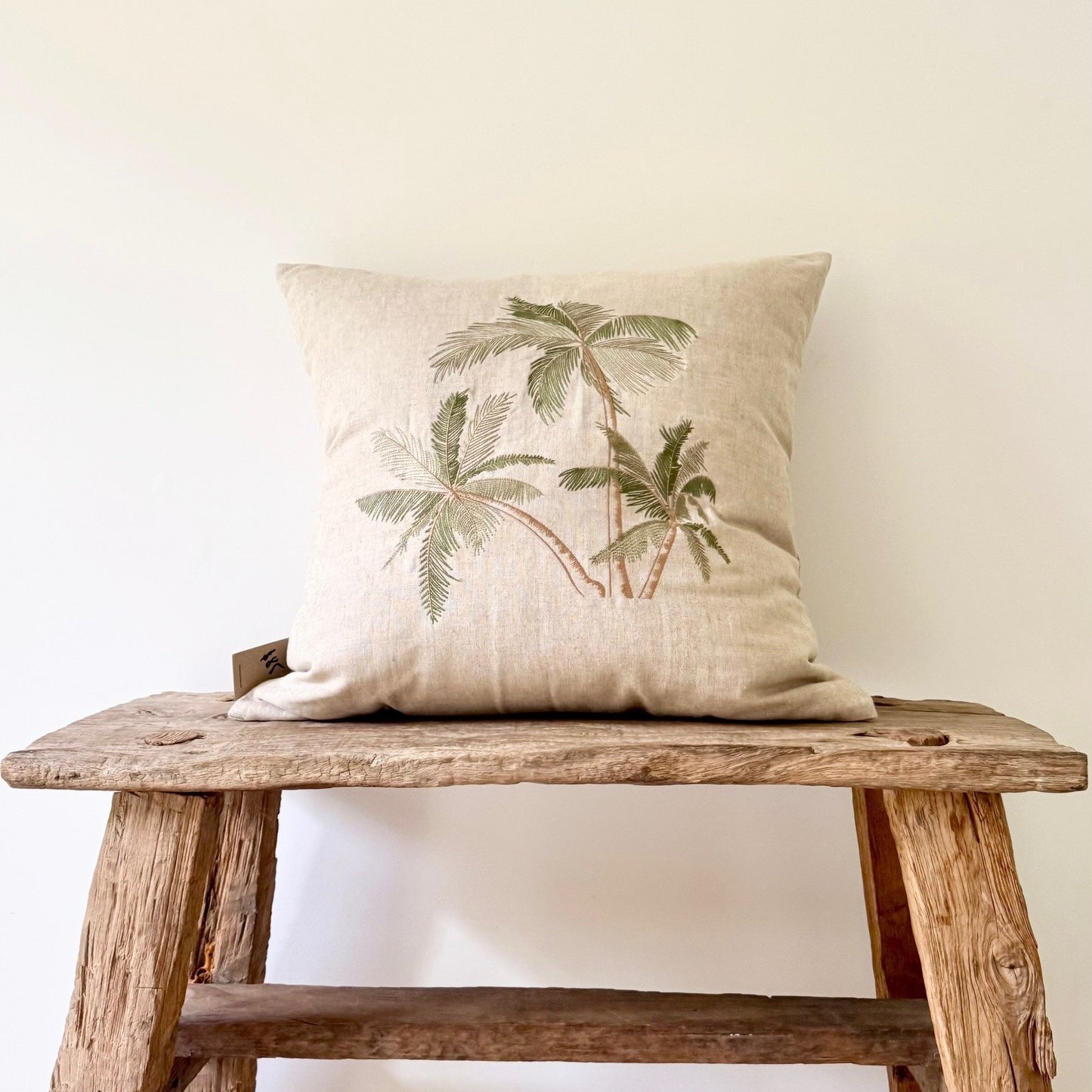 Natural Linen Palm Cushion