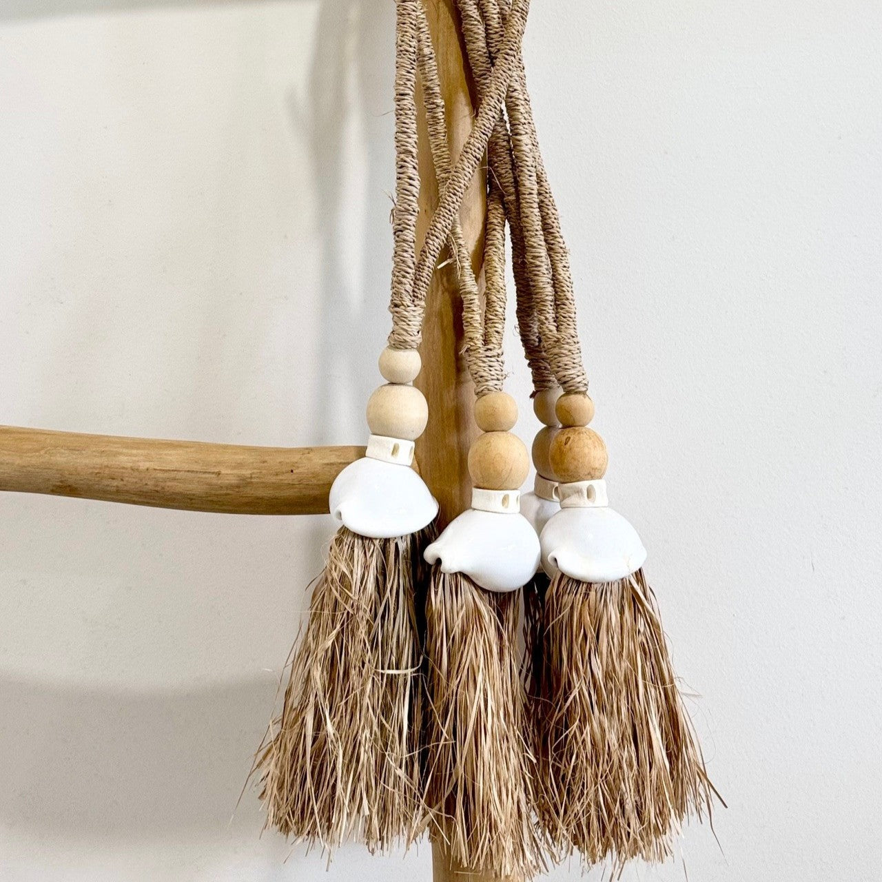 White Cowry Shell Tassel