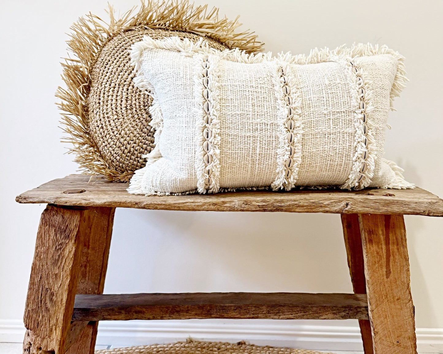 Cotton Shell Natural Lumbar Cushion