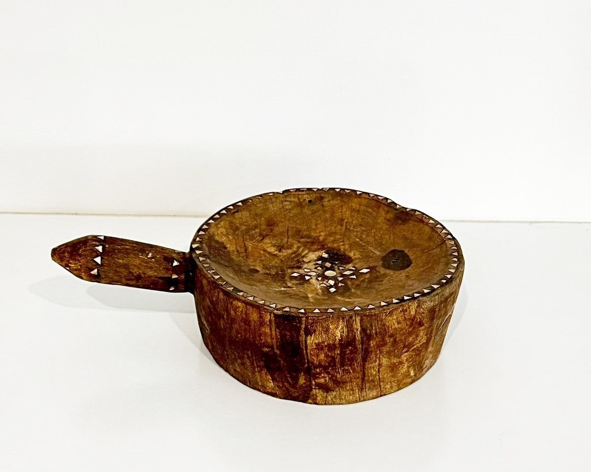 Teak & Shell Inlay Decorative Bowl