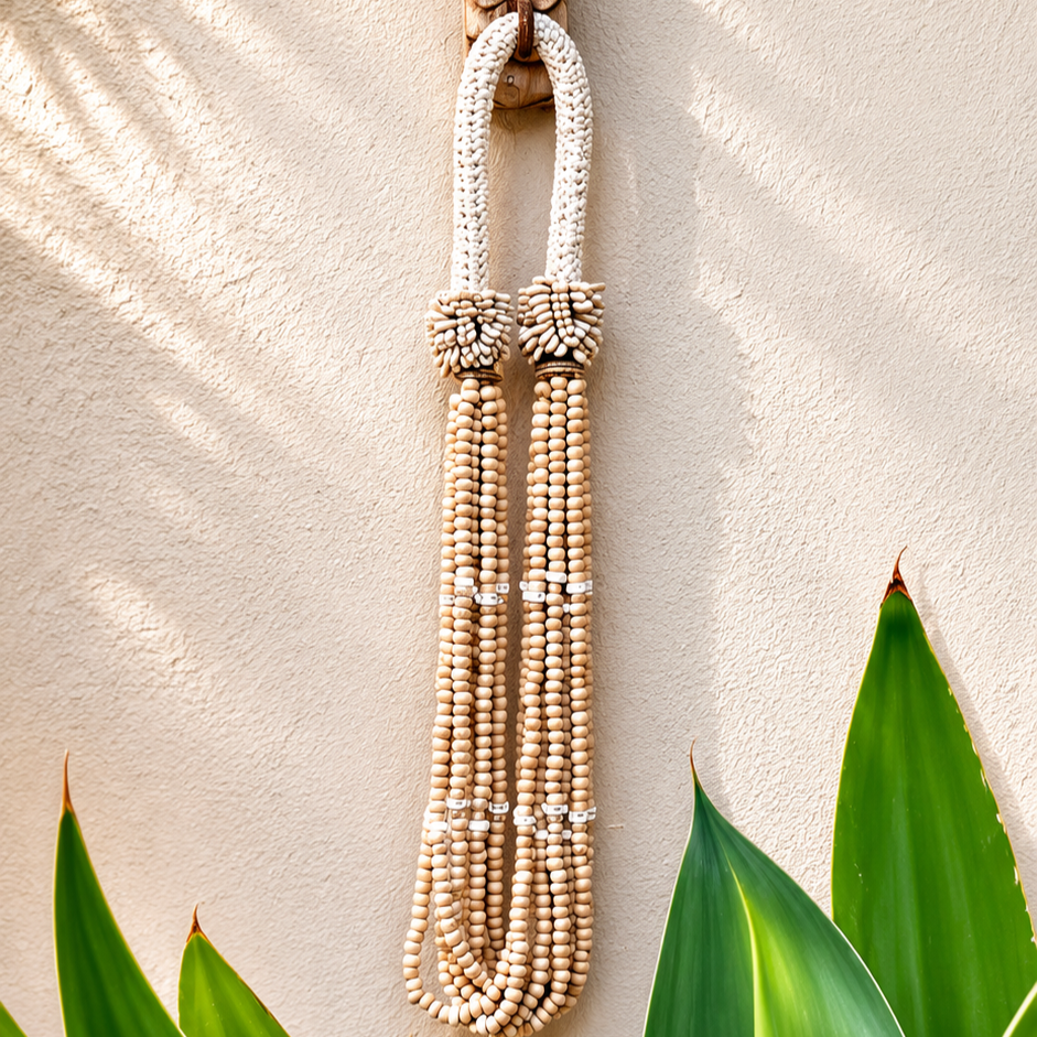 Timber Bead, Shell & Macrame Tassel