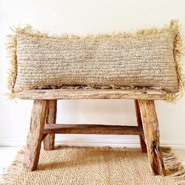 Raffia Large Lumbar Cushion