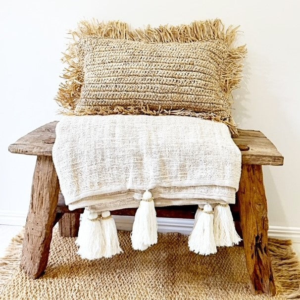 Raffia Lumbar Cushion