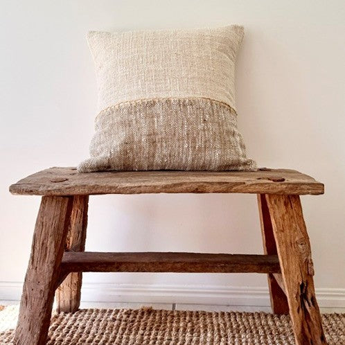 Raffia Stitch Two Tone Cotton Cushion