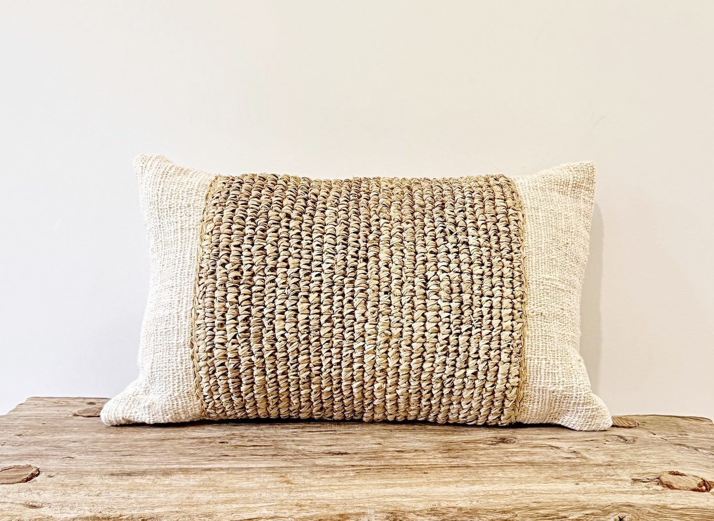 Raffia & Raw Cotton Cushion