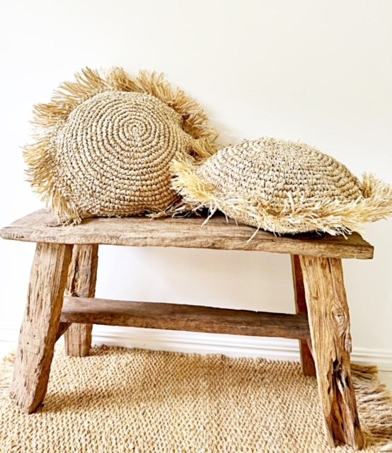 Raffia Round Cushion