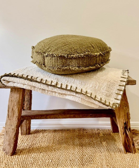 Cotton Stitched Edge Throw